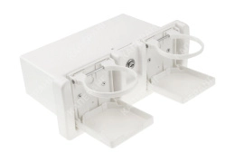 Ящик для мелочей врезной, с замком и складным подстаканником, белый (C12201W)